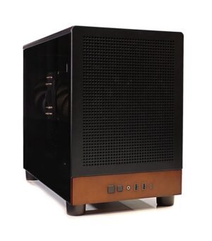 Ryzen 7 Mini PC & Business Desktop Workstation | Echt-Walnussholz, Leise & Kompakt | AMD R7 5700G 8-Core, 16GB RAM, 250GB SSD | Gamdias Athena M4M WOOD